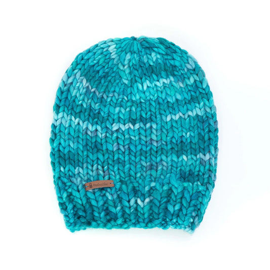 Women's Slouchy Merino Wool Reversible Beanie Hats + Visors Baabushka Ocean
