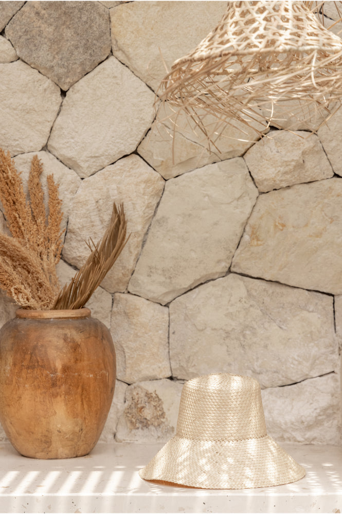 Woven Bucket Hat Hats + Visors Village Thrive Blonde