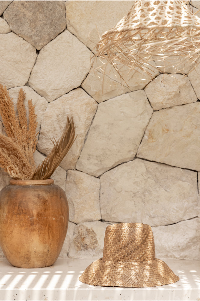 Woven Bucket Hat Hats + Visors Village Thrive Light Amber